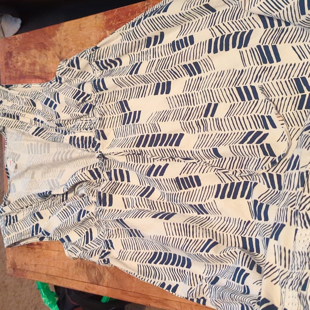 Blue and white dress